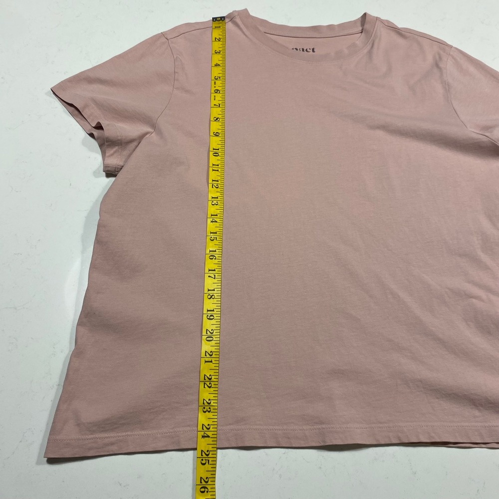 PACT Organic Cotton Short Sleeve T-shirt Size XL Pink Minimalist Basic Casual - Picture 7 of 8